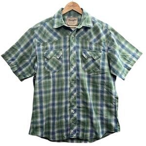 Wrangler‎ Pearl Snap Shirt Green Plaid